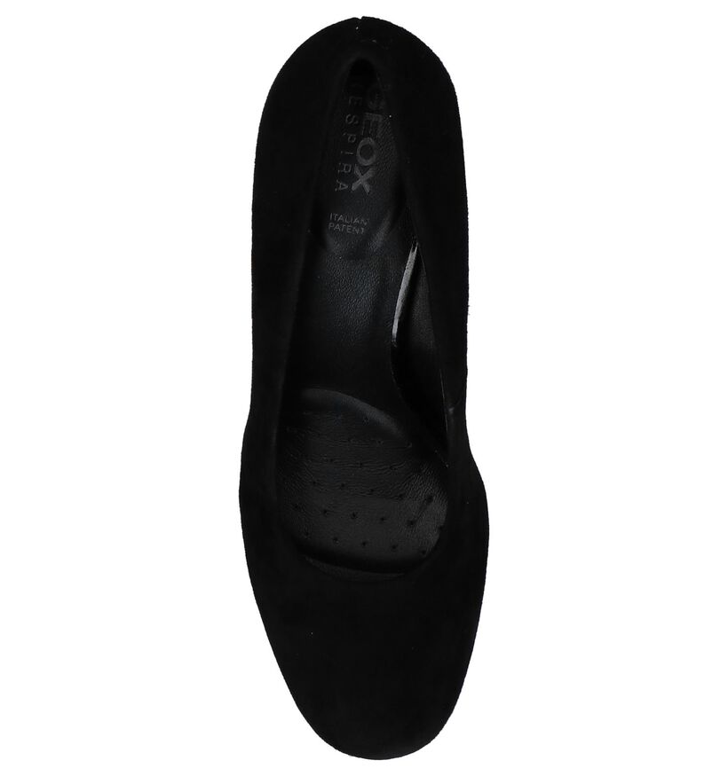 Geox Zwarte Pumps met Blokhak in daim (225563)