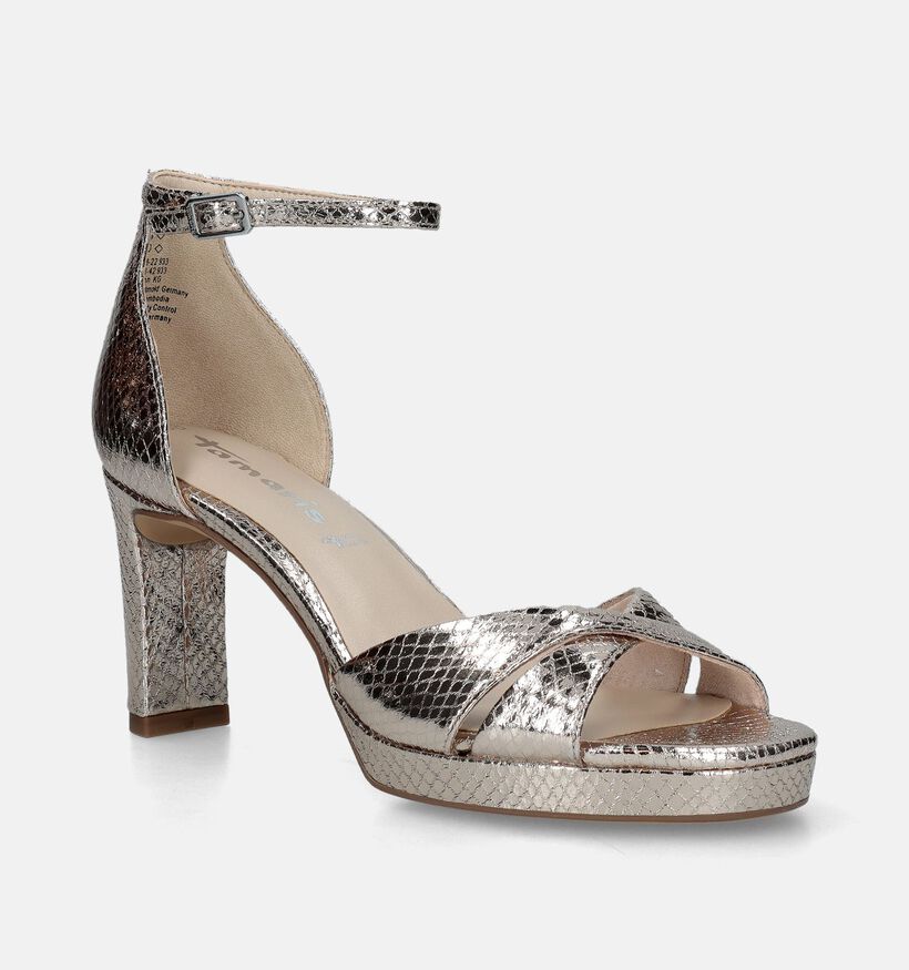 Tamaris Sandales avec talon fermé en Or pour femmes (338322)