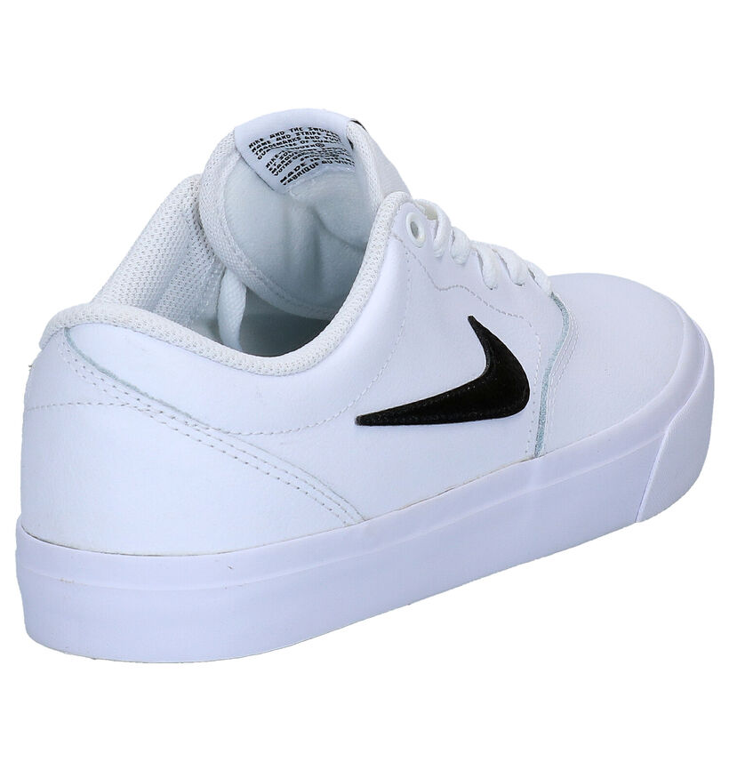 Nike SB Charge Premium Baskets en Blanc en simili cuir (277453)