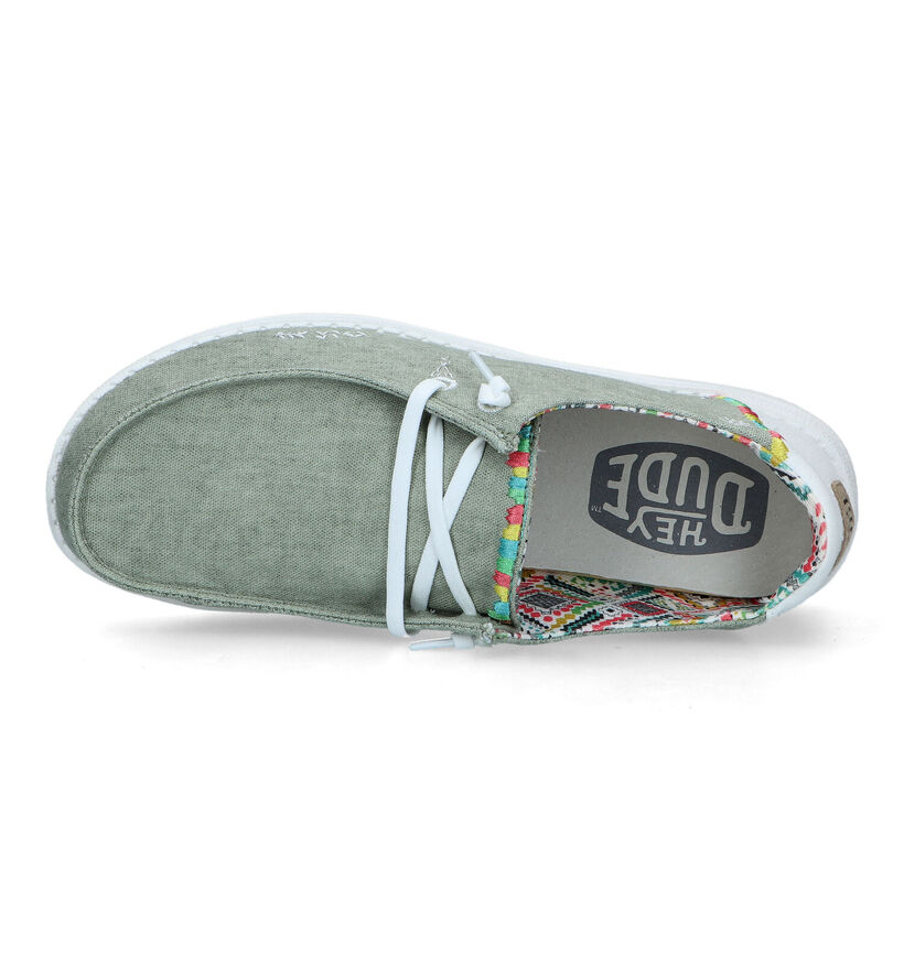 HEYDUDE Wendy Boho Mocassins en Vert Kaki pour femmes (324433) - pour semelles orthopédiques