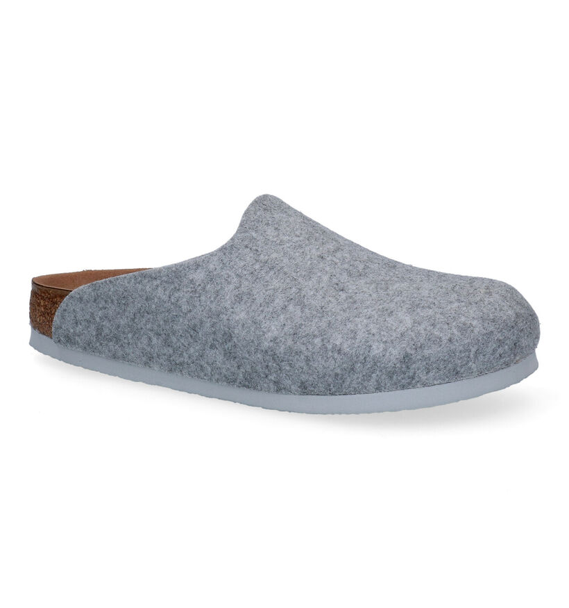 Birkenstock Amsterdam Vegan Pantoufles en Gris en textile (294812)