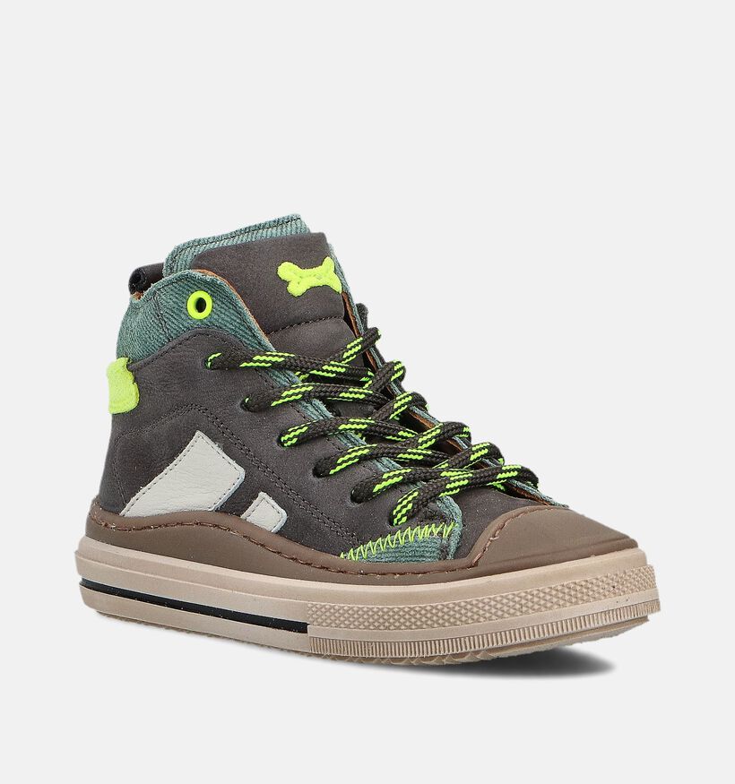 STONES and BONES Laset Chaussures hautes en Vert pour garçons (362006) - pour semelles orthopédiques