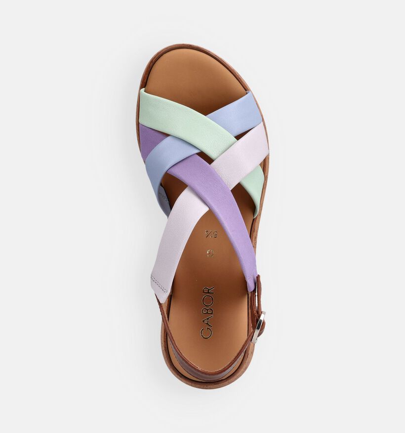 Gabor Sandales plates en Marron/Multicolor pour femmes (371172)