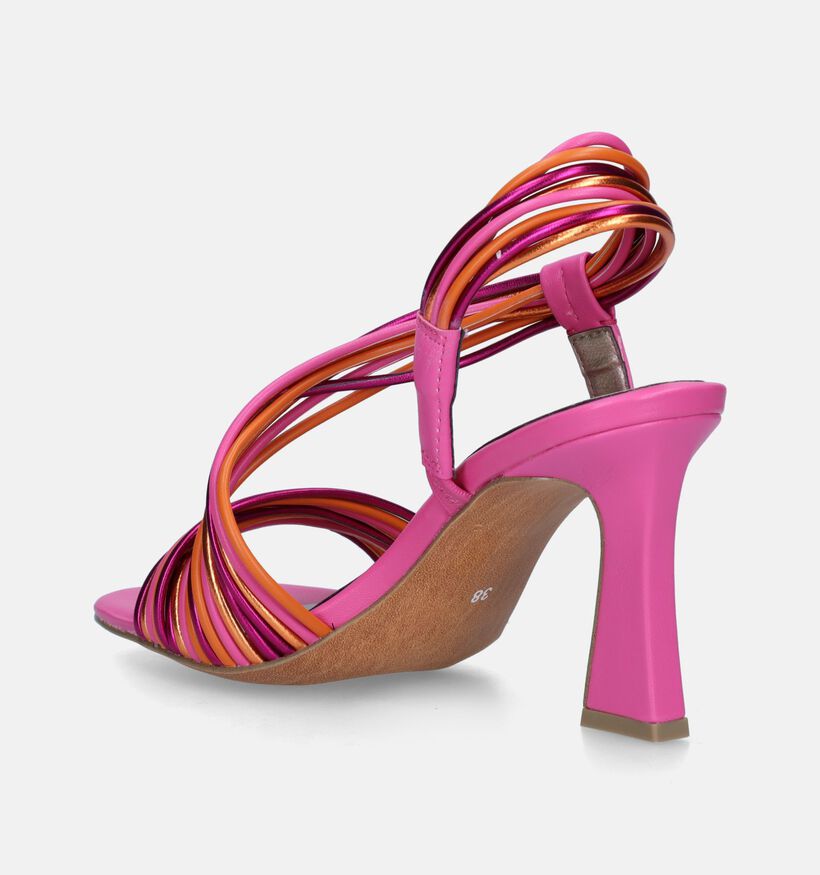 Marco Tozzi Sandales avec talon en Fuchsia pour femmes (336060)