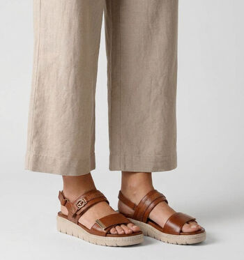 Tamaris Sandalen Zwart/Goud/Cognac