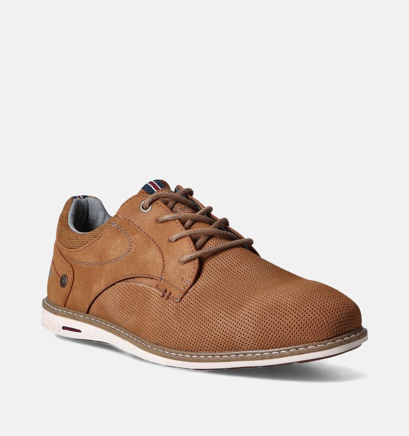 Mustang Chaussures à lacets en Cognac pour hommes (351328)