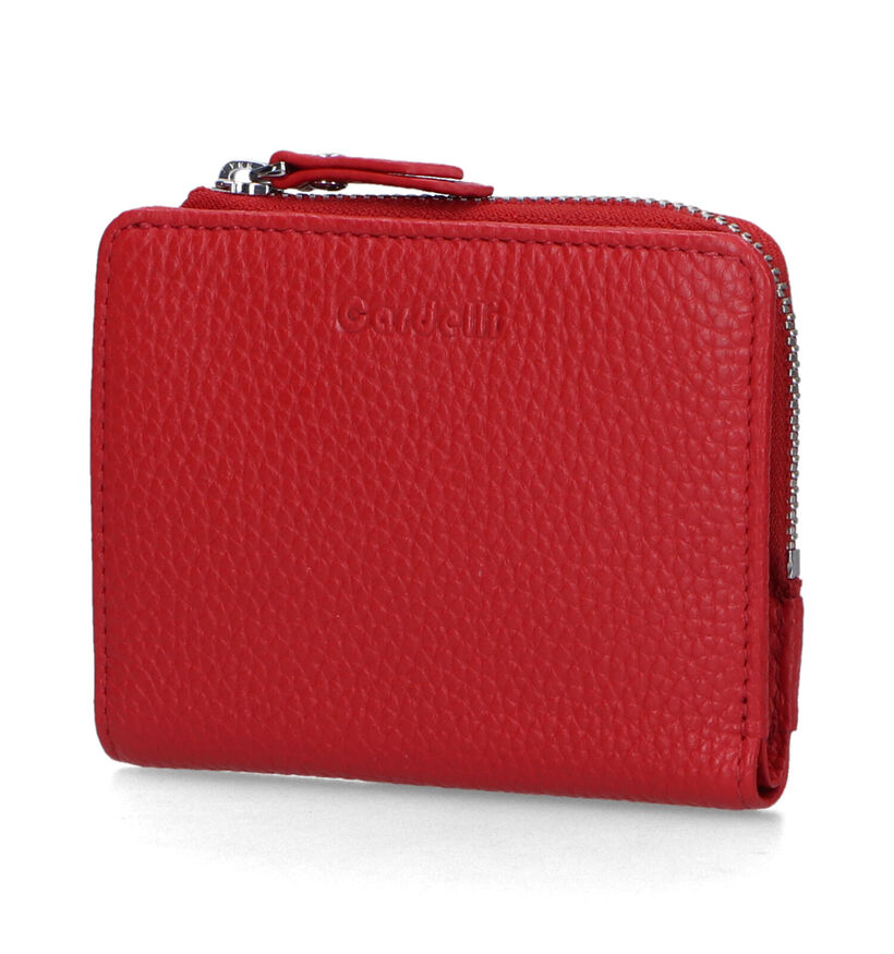 Euro-Leather porte-monnaie zippé en Rouge pour femmes (323435)