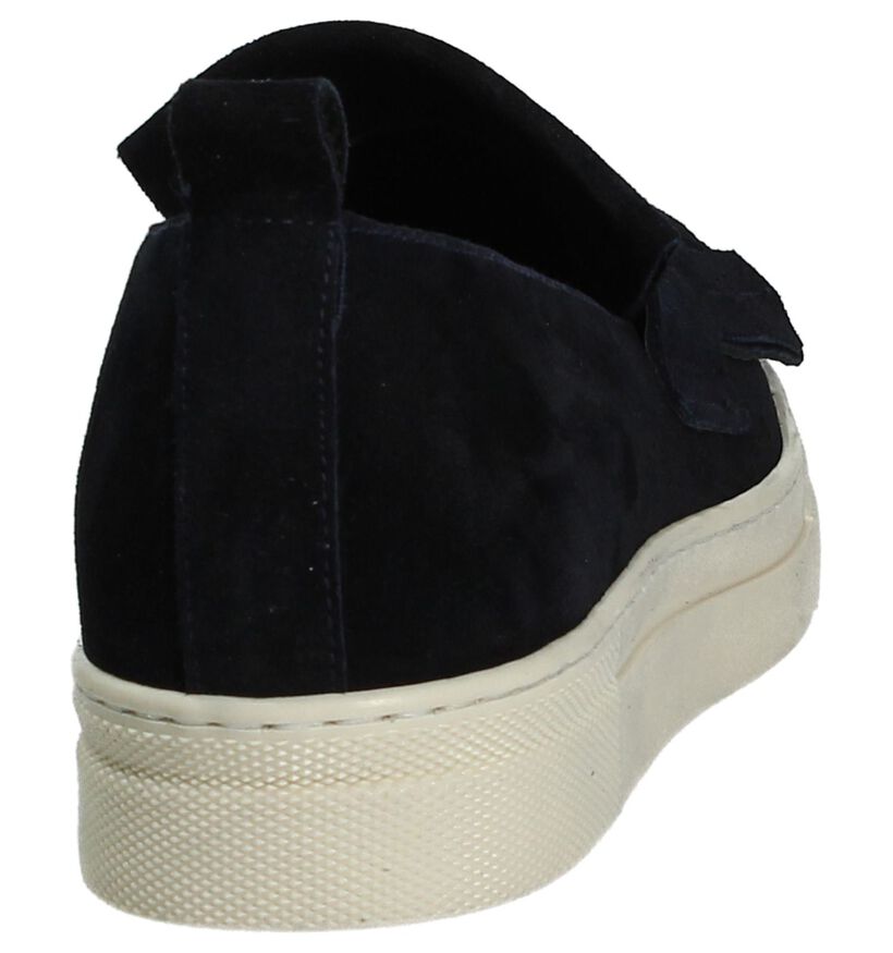 Louisa Chaussures slip-on en Bleu foncé en daim (185279)
