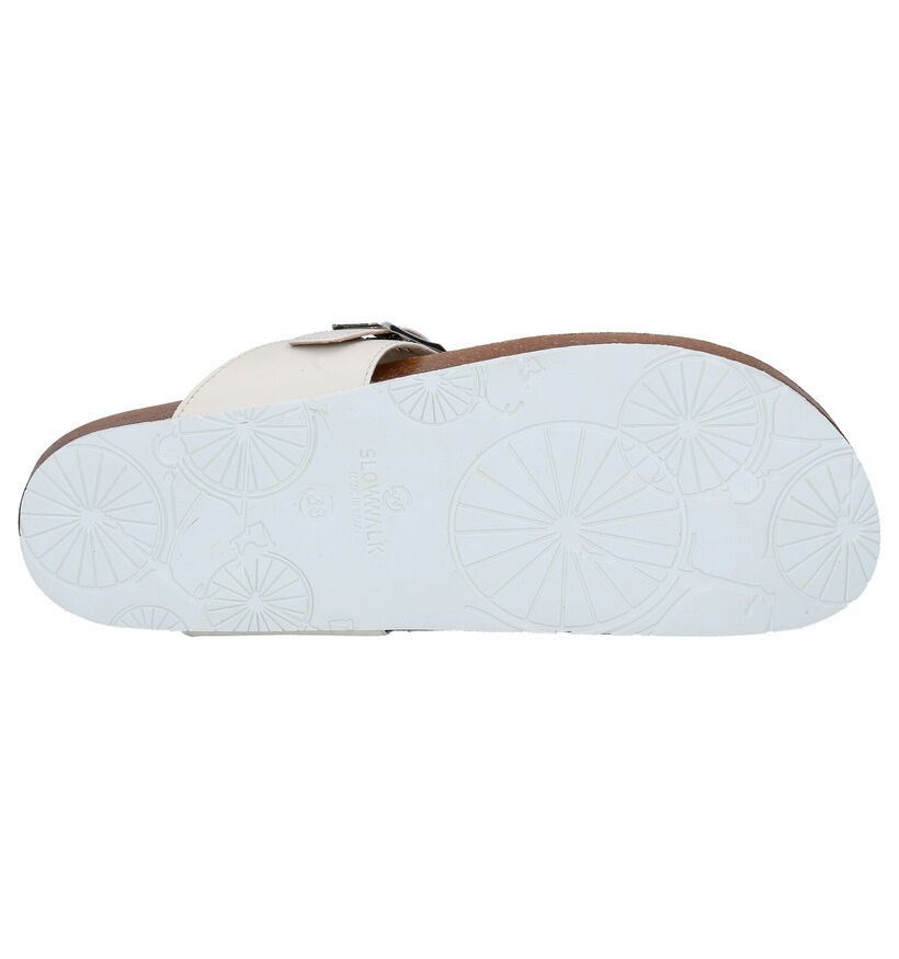 Slowwalk Yumi Tongs en Ecru en simili cuir (270944)