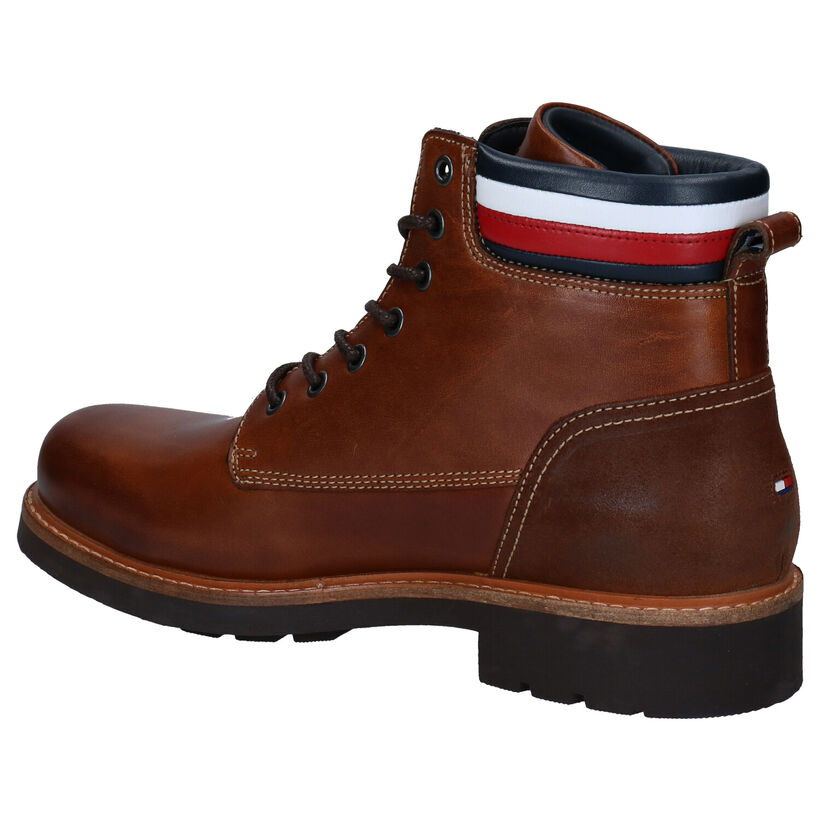 Tommy Hilfiger Corporate Leather Bottines en Cognac en cuir (279970)