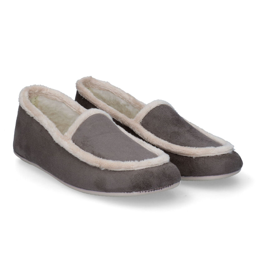 Torfs Home Pantoufles fermées en Gris pour femmes (317495)