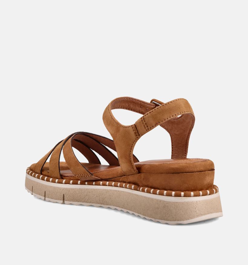 Tamaris Sandales compens&eacute;es en Cognac pour femmes (371737)