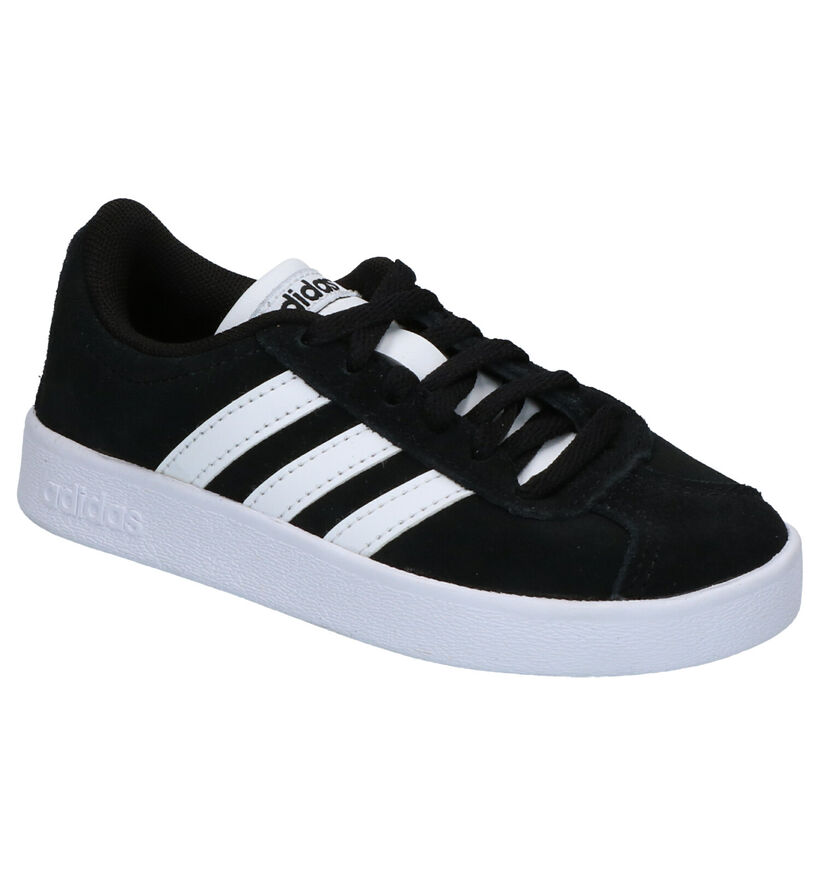 adidas VL Court 2.0 Zwarte Sneakers in kunstleer (252556)