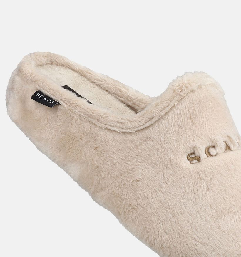 Scapa Lichtbeige Open Pantoffels voor dames (380858) - geschikt voor steunzolen