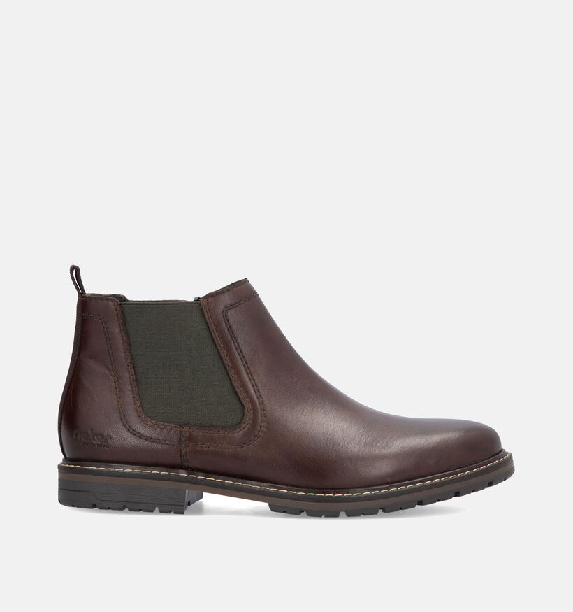 Rieker Bottines Chelsea en Brun foncé pour hommes (347447)