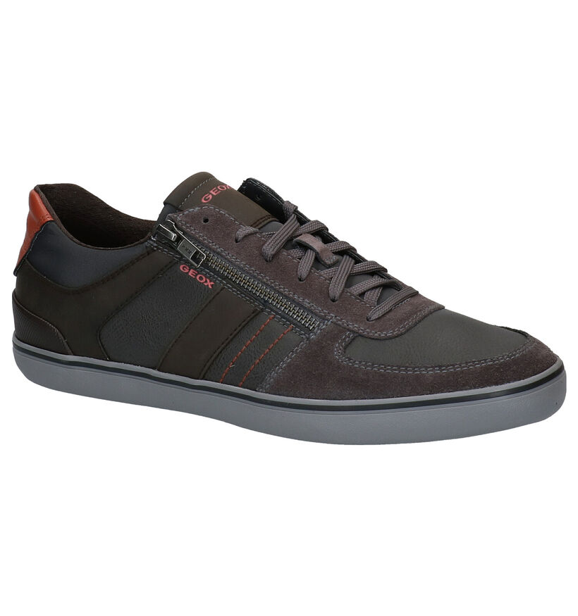 Geox Chaussures à Lacets en Gris/Brun en simili cuir (279095)