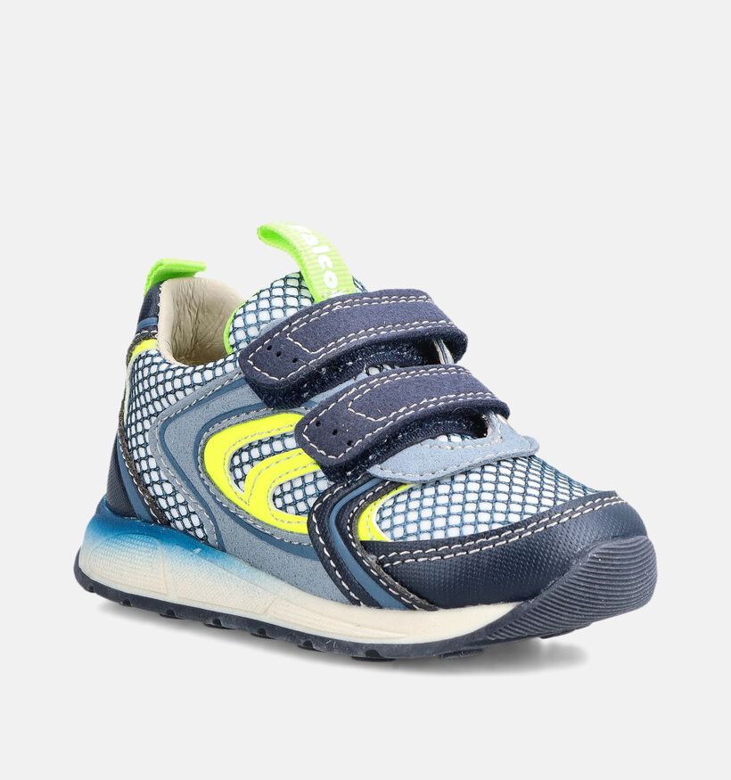 Falcotto Sulko VL Baskets en Bleu/Jaune pour gar&ccedil;ons (380200) - pour semelles orthop&eacute;diques