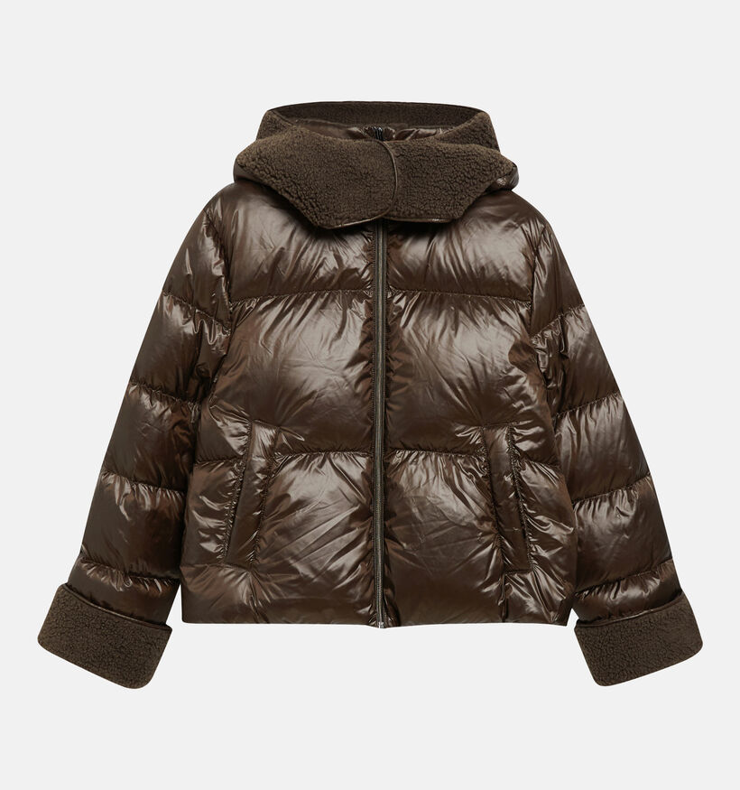 comma Manteau Puffer en Marron fonc&eacute; pour femmes (381187)