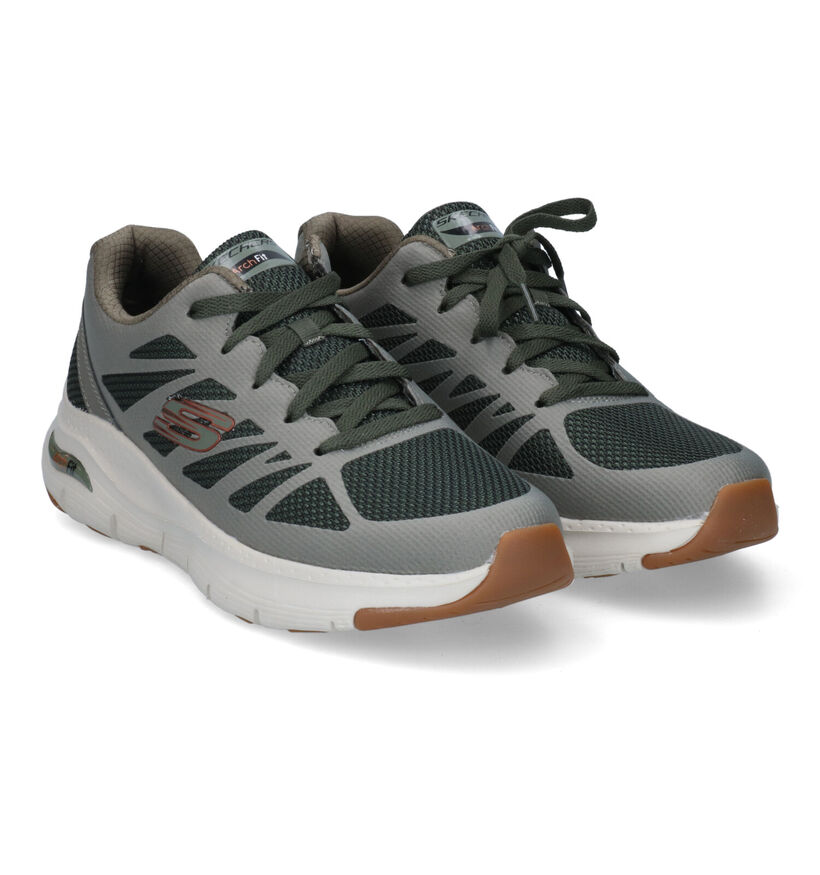 Skechers Arch Fit Charge Back Baskets en Khaki en textile (319169)