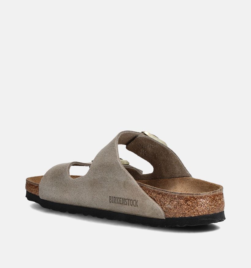 Birkenstock Arizona Suede Nu-pieds en Taupe pour femmes (360256)