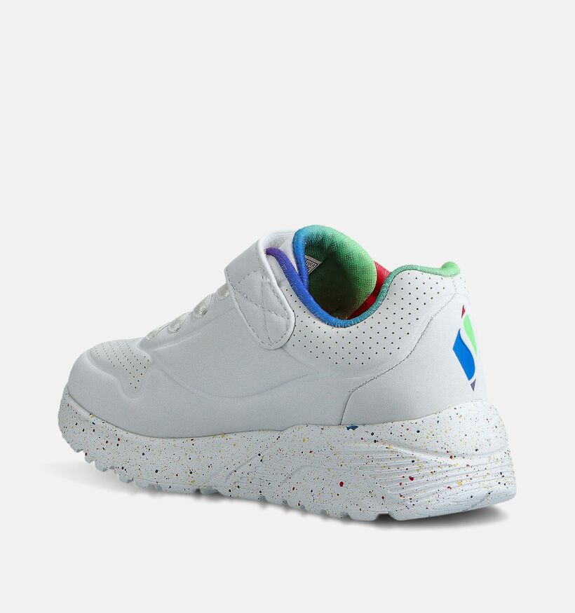 Skechers Uno Lite Rainbow Baskets en Blanc pour filles (366283) - pour semelles orthopédiques