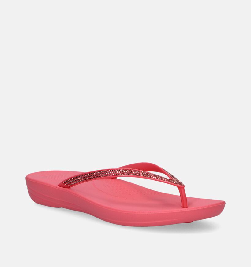 FitFlop Iqushion Sparkle Tongs en Rouge pour femmes (336951)