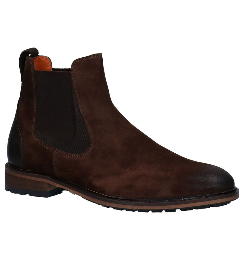 Van Lier Bruine Chelsea Boots in daim (283341)