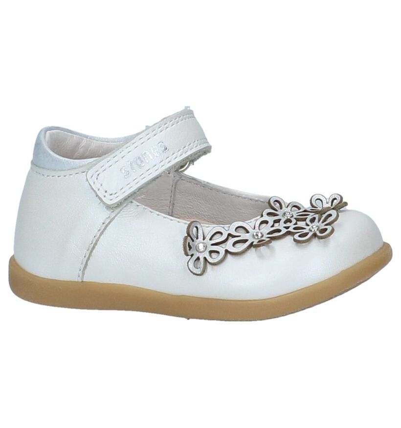 Beige Metallic Ballerina's met Bandje STONES and BONES Fela in leer (217190)