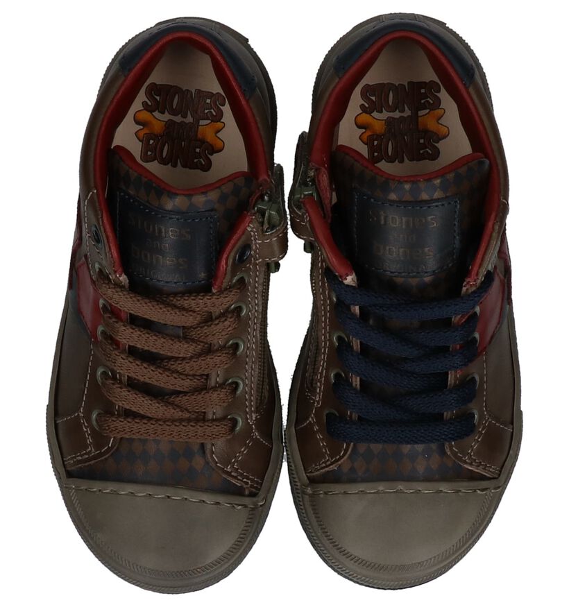 STONES and BONES Rembo Bruine Veterschoenen in leer (223433)