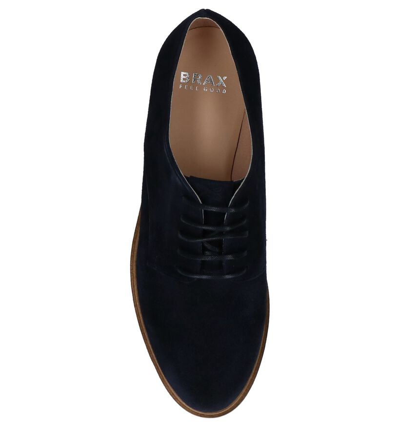 Brax Chaussures à lacets en Bleu foncé en daim (213511)