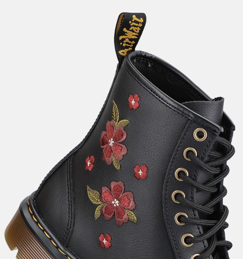 Dr. Martens Aprile Floral Zwarte Boots met Veters voor dames (375762) - geschikt voor steunzolen