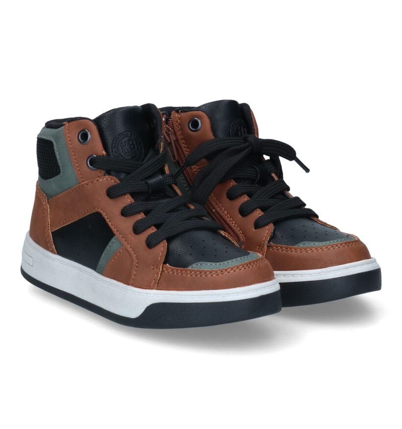 Hampton Bays Cognac/Zwarte Hoge Schoenen voor jongens (313600)