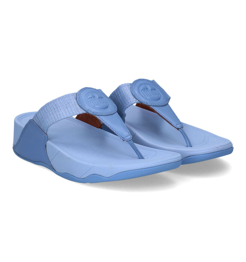 FitFlop Walkstar Webbing Paarse Teenslippers in leer (302640)