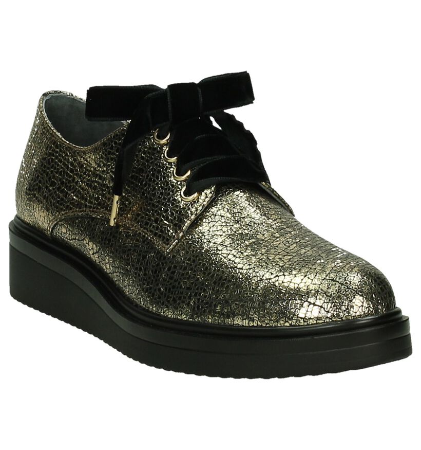 Via Roma Chaussures à lacets en Or en cuir (185577)