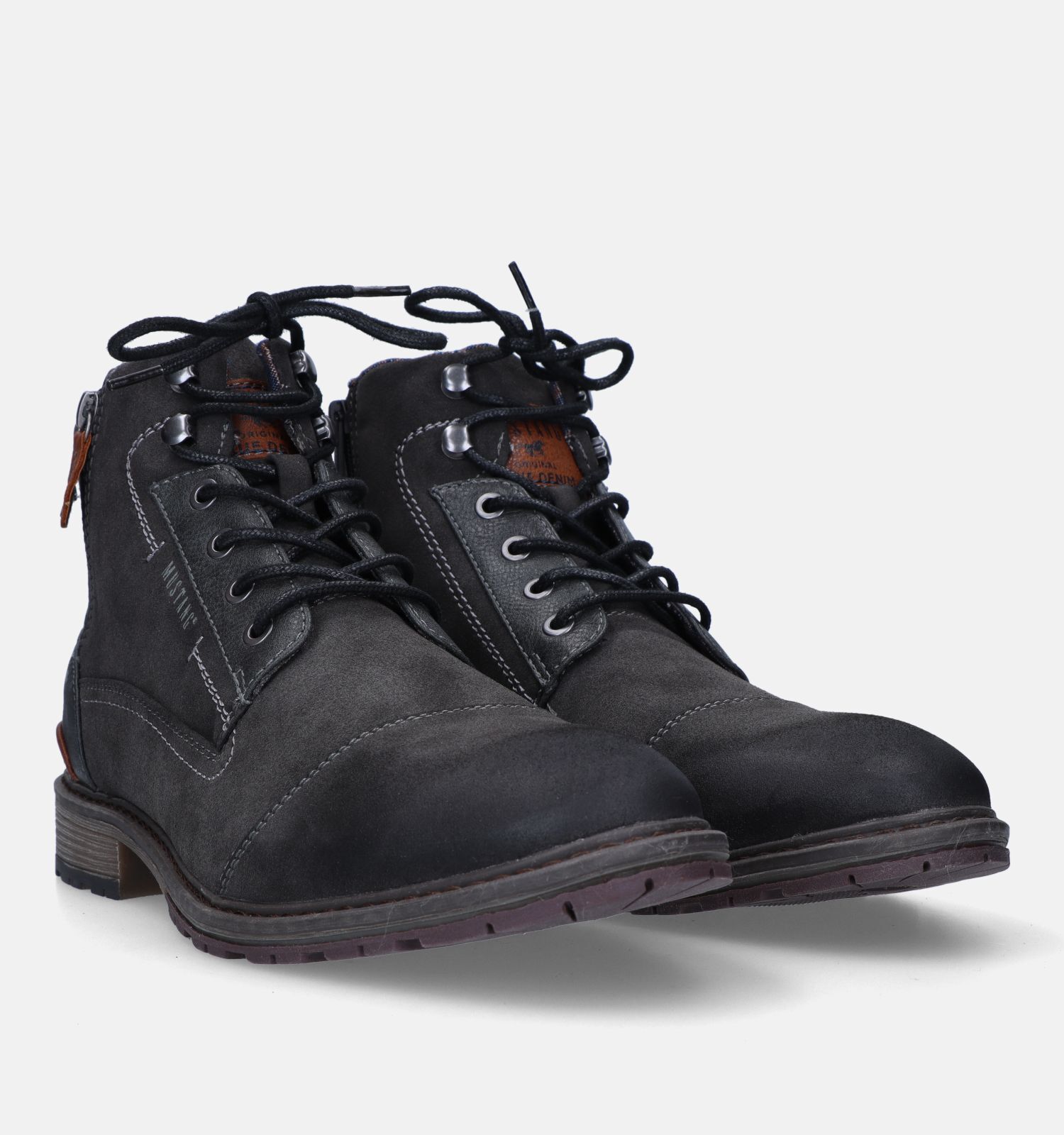 Mustang Grijze Veterboots Heren Boots Online op TORFS.BE