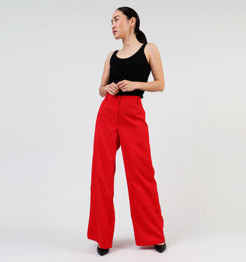 Wijde broek rood Pieces Broeken Rood