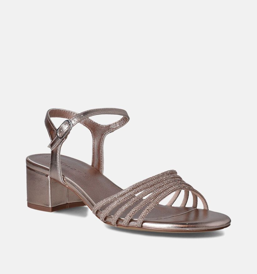 Tamaris Sandales avec talon carré en Or rose pour femmes (354334)
