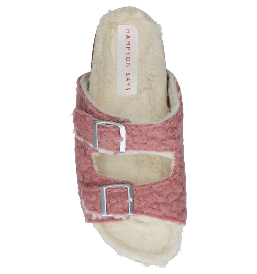Hampton Bays Pantoufles ouvertes en Gris en faux fur (232365)