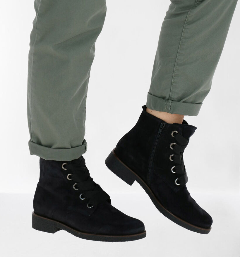 Gabor Bottines à lacets en Vert kaki en nubuck (282301)