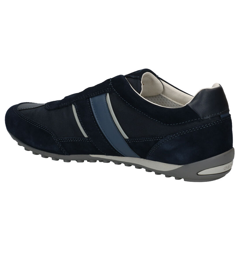 Geox Wells Chaussures slip-on en Bleu en textile (285531)