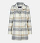 Barbara Lebek Beige/Grijze Geruite Lange Jas voor dames (380690)