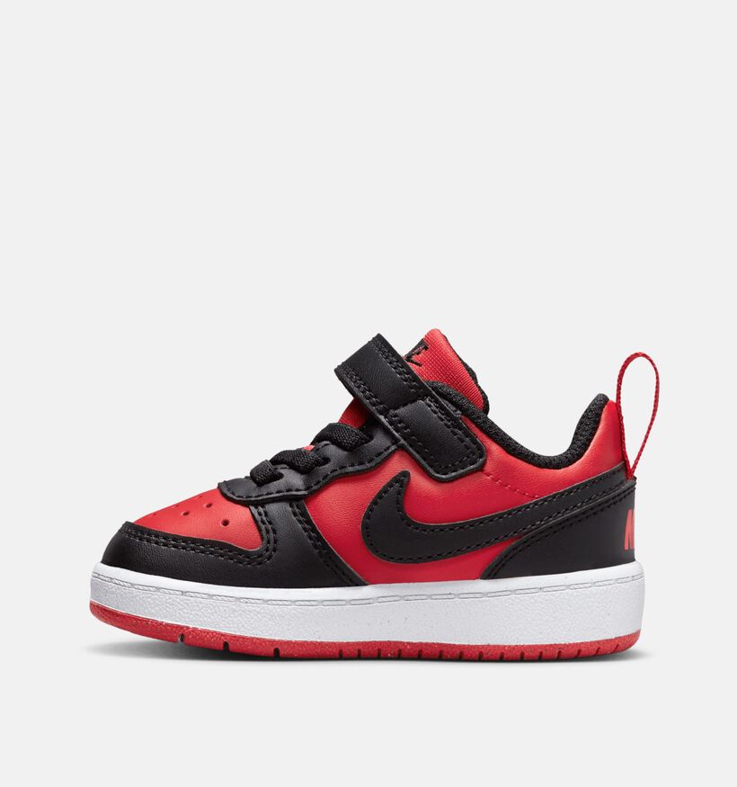 Nike Court Borough 2 Zwarte/Rode Sneakers voor jongens, meisjes (359841)