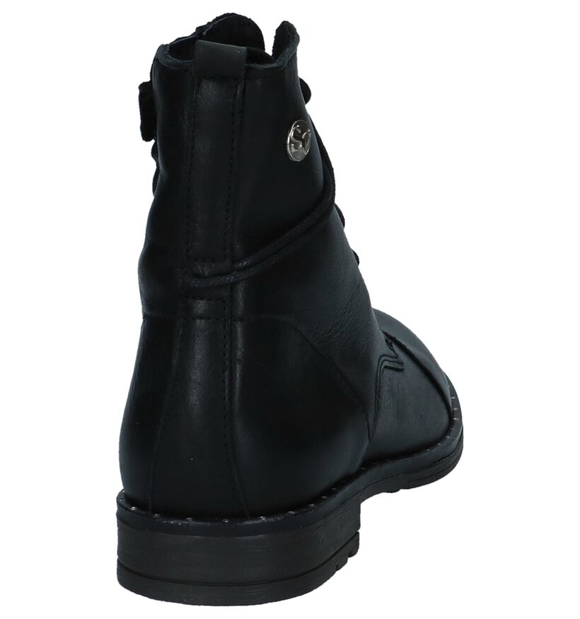 Zwarte Boots met Rits/Veter Scapa in leer (235881)