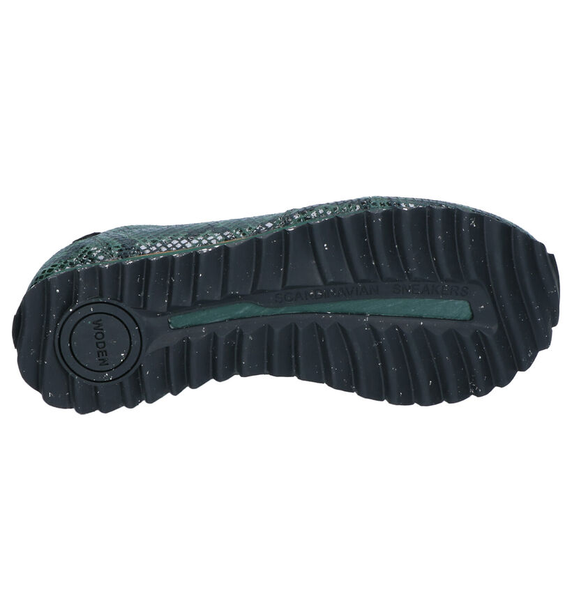 Woden Ydun Snake Chaussures à lacets en Vert en nubuck (254195)
