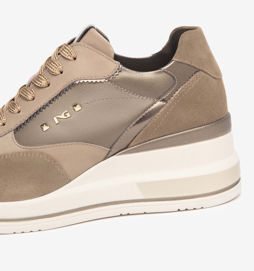NeroGiardini Baskets montantes en Taupe pour femmes (363970) - pour semelles orthopédiques