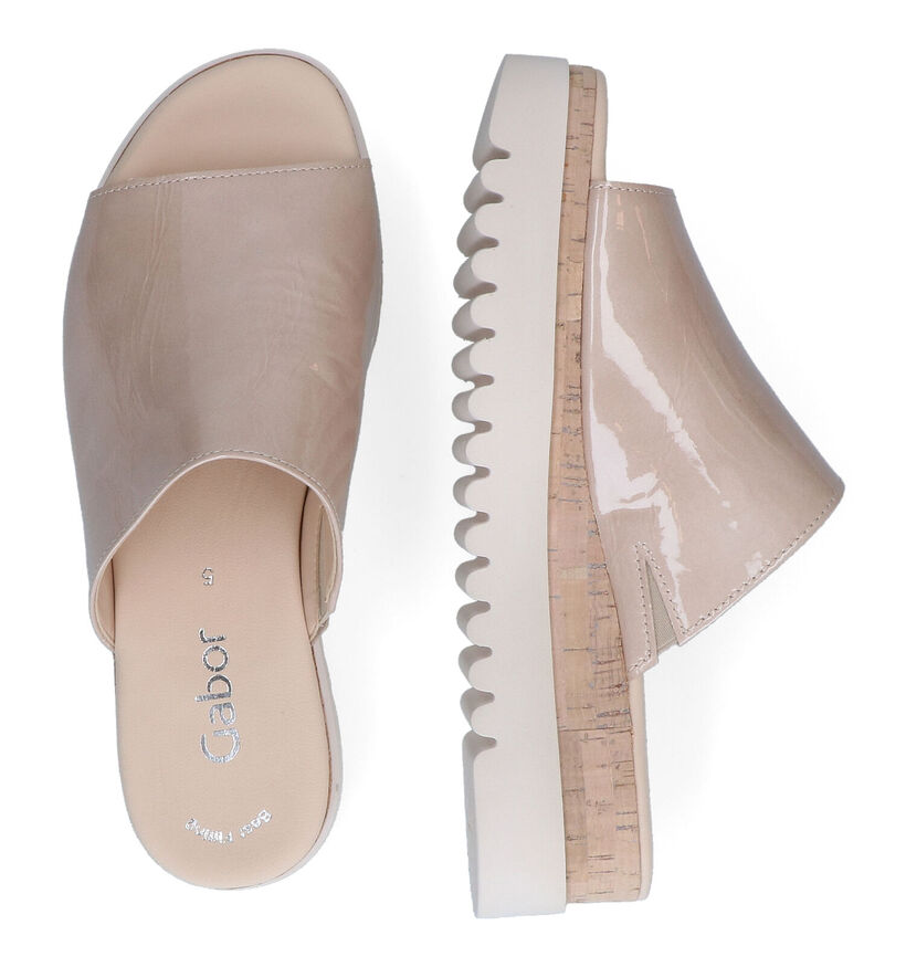 Gabor Best Fitting Mules en Beige en verni (306625)