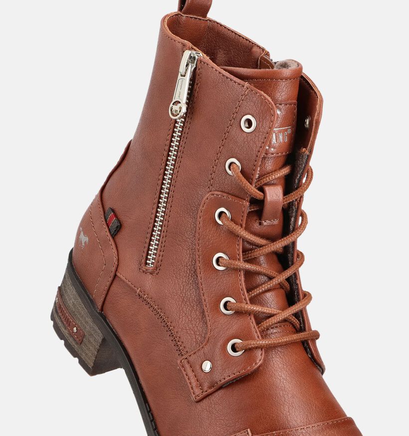 Mustang Boots à lacets en Cognac pour femmes (363702)