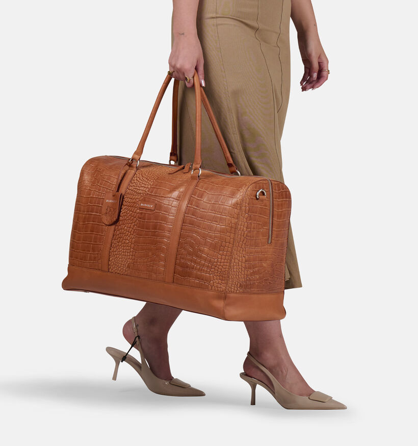 Burkely Colbie Leren Weekendtas Cognac voor dames (362980)