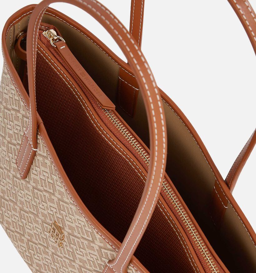 Tommy Hilfiger Monoplay Leather Mini Tote Beige Shopper voor dames (352876)