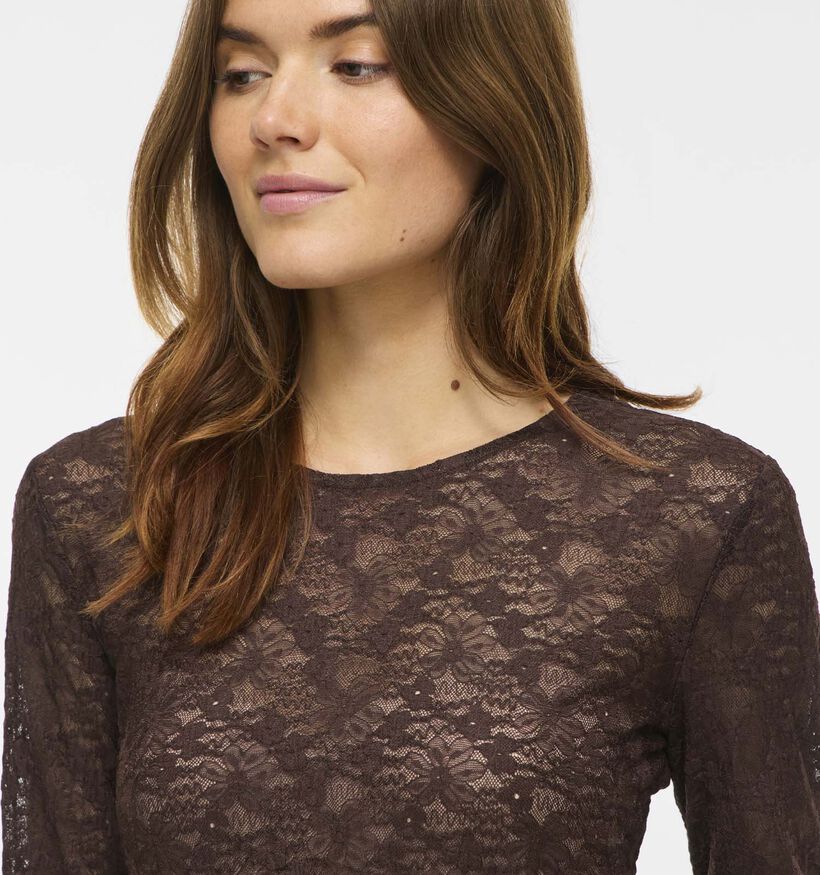 Vila Fay Donkerbruine T-shirt met Lange Mouwen voor dames (378472)